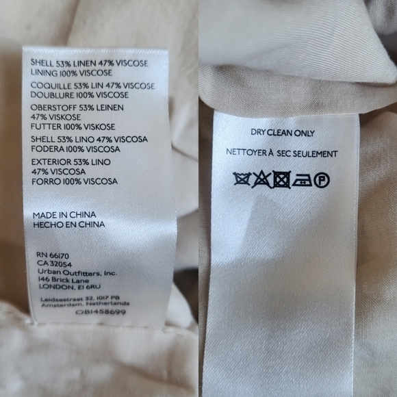 Free People Olivia Double Breasted Linen Blend Pebble/Sand Blazer New XS - Picture 17 of 17